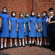 Students in the Mid-Levels area take part in a joint-school human-chain rally in Hong Kong.